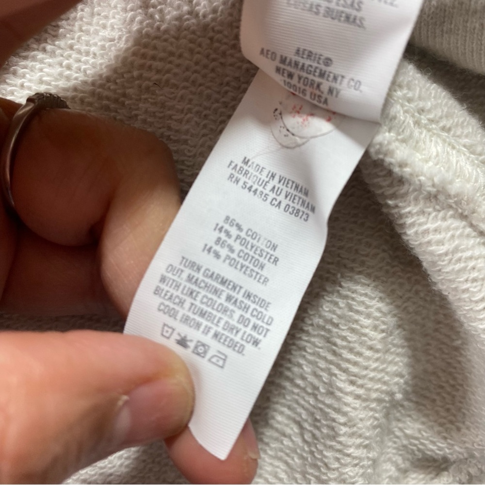aerie Cream Oversized Crewneck Sweatshirt - Picture 6 of 9